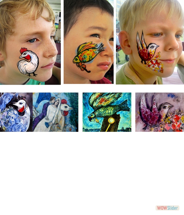 Chagall-based Face Painting against original art