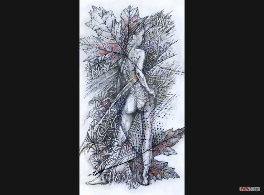 Her Way through Fall, 9x17, graphite